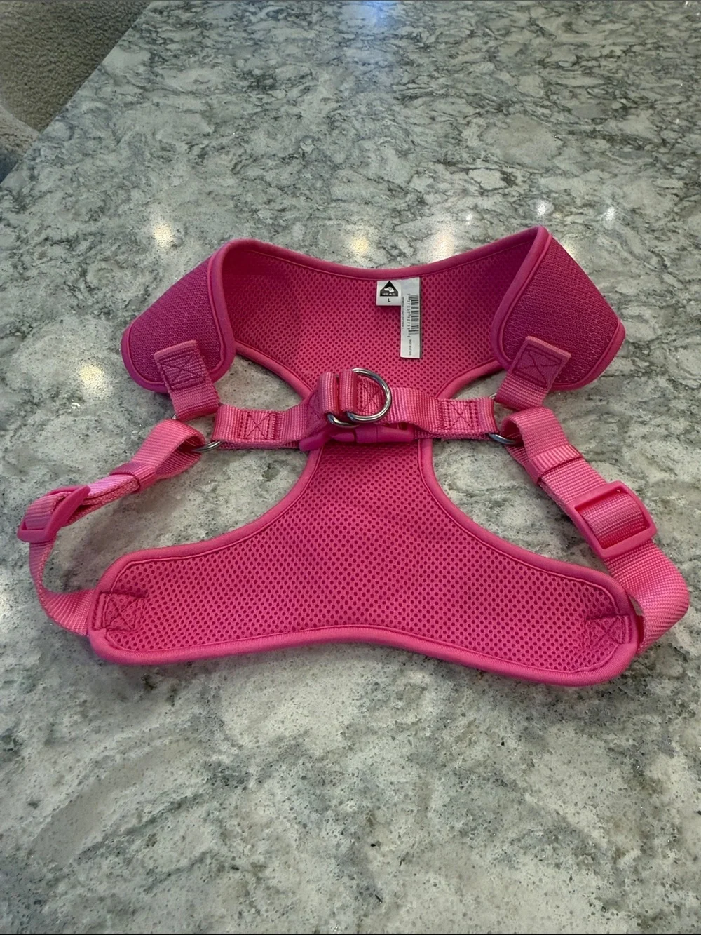 Head Hot Pink Mesh Padded Dog Harness Size Large